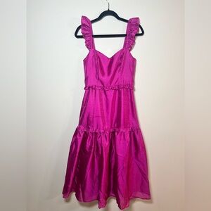 Lulus - Women’s Tiered Ruffled Midi Dress - Size S